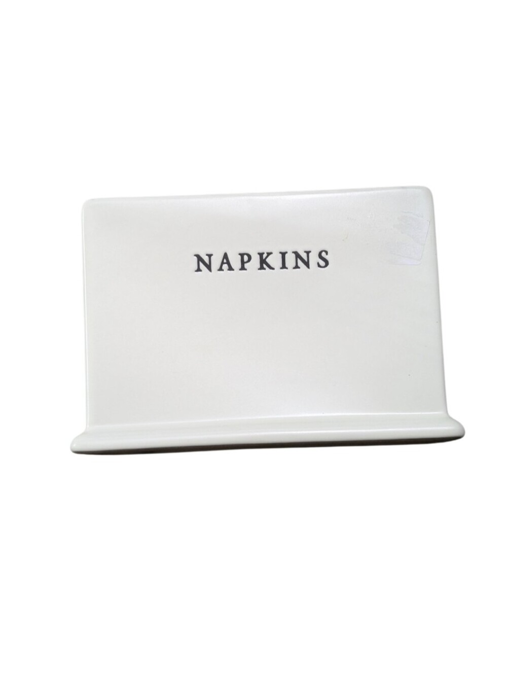 Ceramic Napkin Holder - White with Black